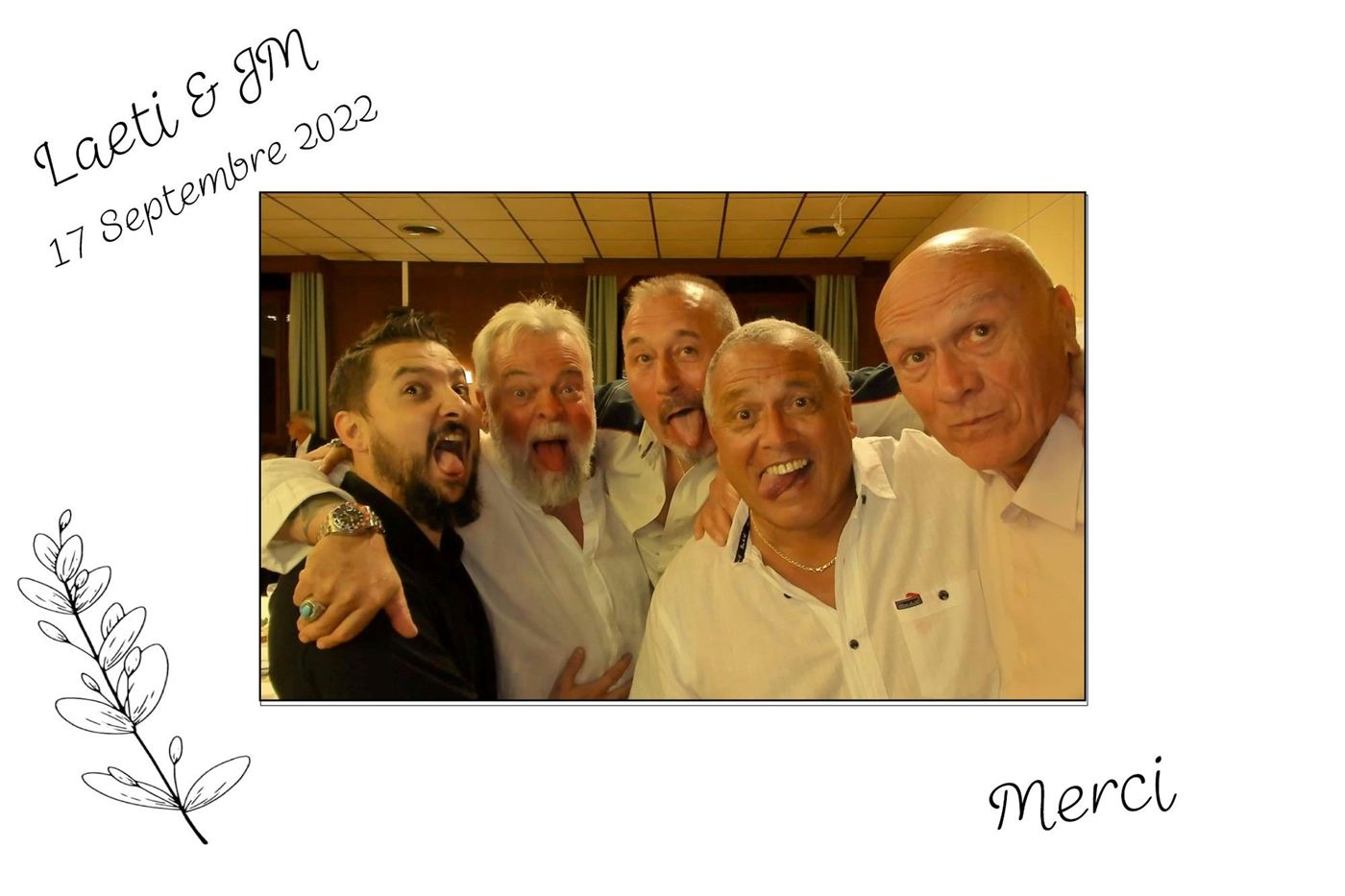 Tirage photobooth, cadre doré et floral